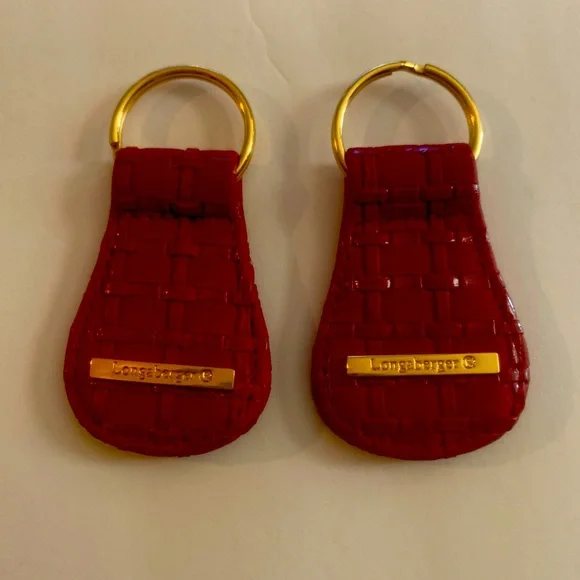 Longaberger basket weave lot of 2 keychain new - Picture 1 of 6